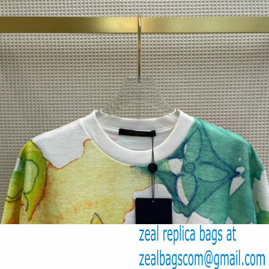 louis vuitton watercolor monogram T-shirt green - Click Image to Close