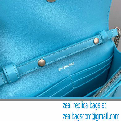 Balenciaga Cowhide B Metal buckle Chain bag in Blue Bb015