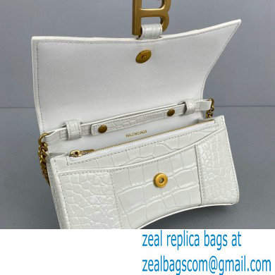 Balenciaga Cowhide B Metal buckle Chain bag in White Bb014