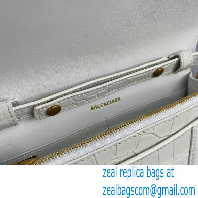 Balenciaga Cowhide B Metal buckle Chain bag in White Bb014 - Click Image to Close