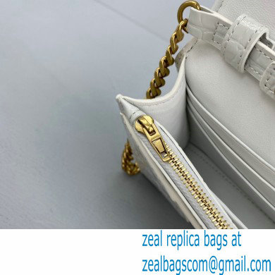 Balenciaga Cowhide B Metal buckle Chain bag in White Bb014