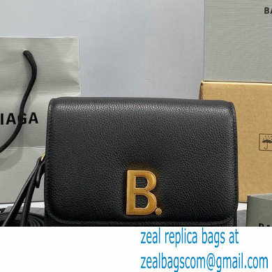 Balenciaga Cowhide B Metal buckle Flap bag in Black Bb002 2021 - Click Image to Close