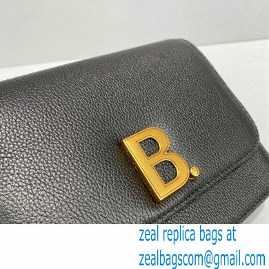 Balenciaga Cowhide B Metal buckle Flap bag in Black Bb002 2021