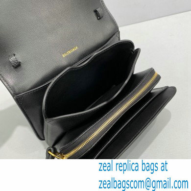 Balenciaga Cowhide B Metal buckle Flap bag in Black Bb002 2021 - Click Image to Close