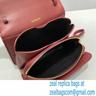 Balenciaga Cowhide B Metal buckle Flap bag in Red Bb001 2021 - Click Image to Close