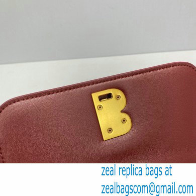 Balenciaga Cowhide B Metal buckle Flap bag in Red Bb001 2021
