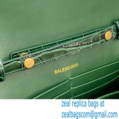 Balenciaga Cowhide Crocodile embossed Chain bag in Green Bb018 - Click Image to Close