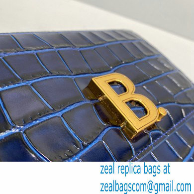 Balenciaga Cowhide Crocodile embossed Flap bag in Blue Bb005 2021
