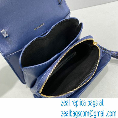 Balenciaga Cowhide Crocodile embossed Flap bag in Blue Bb005 2021