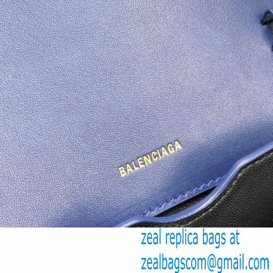 Balenciaga Cowhide Crocodile embossed Flap bag in Blue Bb005 2021
