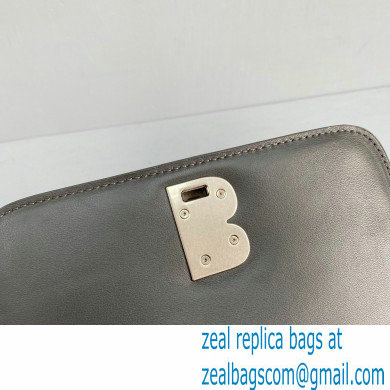 Balenciaga Cowhide Crocodile embossed Flap bag in Gray Bb008 2021 - Click Image to Close
