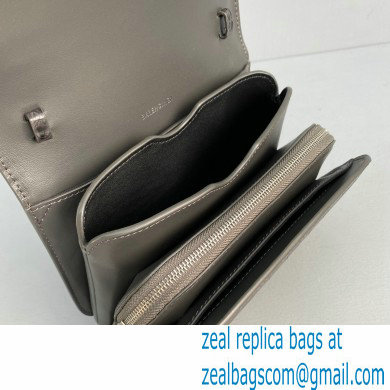 Balenciaga Cowhide Crocodile embossed Flap bag in Gray Bb008 2021 - Click Image to Close