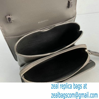 Balenciaga Cowhide Crocodile embossed Flap bag in Gray Bb008 2021