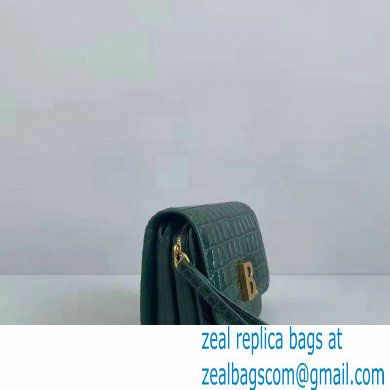 Balenciaga Cowhide Crocodile embossed Flap bag in Green Bb007 2021