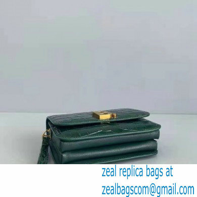 Balenciaga Cowhide Crocodile embossed Flap bag in Green Bb007 2021 - Click Image to Close