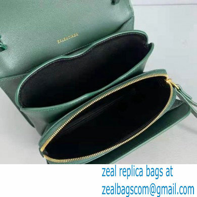 Balenciaga Cowhide Crocodile embossed Flap bag in Green Bb007 2021 - Click Image to Close