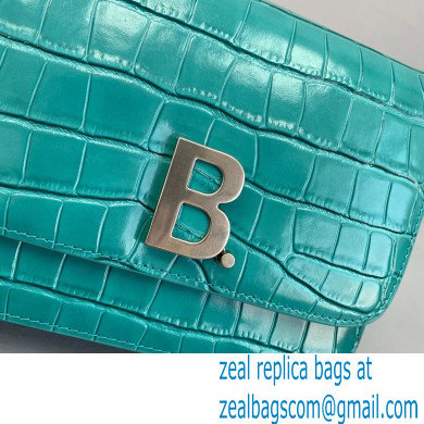 Balenciaga Cowhide Crocodile embossed Flap bag in Green Bb012 - Click Image to Close