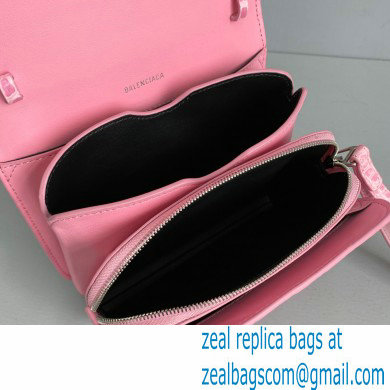 Balenciaga Cowhide Crocodile embossed Flap bag in Pink Bb006 2021 - Click Image to Close