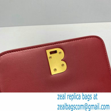 Balenciaga Cowhide Crocodile embossed Flap bag in Red Bb004 2021 - Click Image to Close