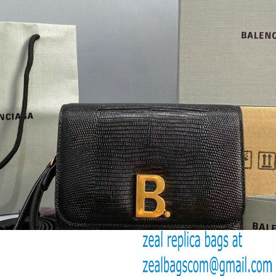 Balenciaga Cowhide Lychee pattern Flap bag in Black Bb003 2021 - Click Image to Close