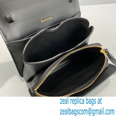 Balenciaga Cowhide Lychee pattern Flap bag in Black Bb003 2021 - Click Image to Close