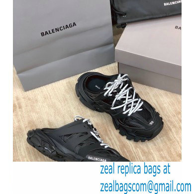 Balenciaga Nylon and mesh cloth Trackmules shoes in Black Bs001 - Click Image to Close