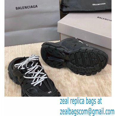 Balenciaga Nylon and mesh cloth Trackmules shoes in Black Bs001 - Click Image to Close