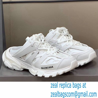 Balenciaga Nylon and mesh cloth Trackmules shoes in White Bs001 - Click Image to Close