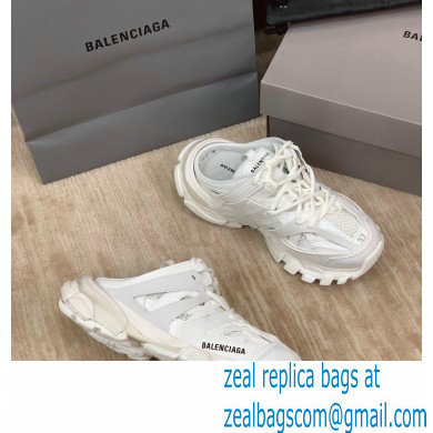 Balenciaga Nylon and mesh cloth Trackmules shoes in White Bs001