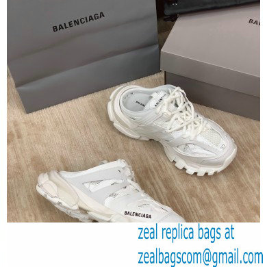 Balenciaga Nylon and mesh cloth Trackmules shoes in White Bs001 - Click Image to Close