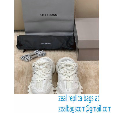 Balenciaga Nylon and mesh cloth Trackmules shoes in White Bs001 - Click Image to Close