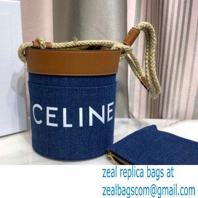 Celine CanvasBUCKET CORDEBucket Bag Blue 2021