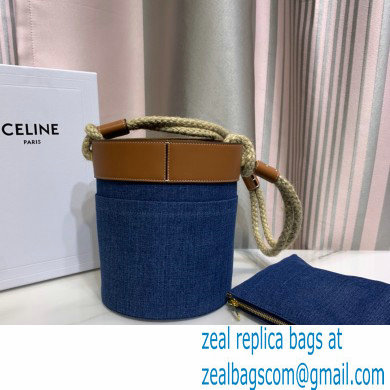 Celine CanvasBUCKET CORDEBucket Bag Blue 2021