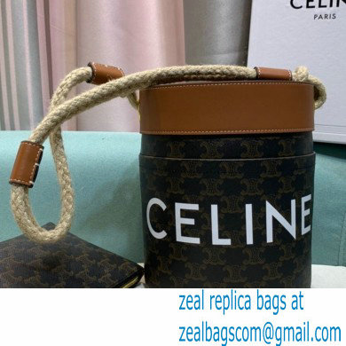 Celine CanvasBUCKET CORDEBucket Bag Brown 2021 - Click Image to Close