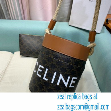 Celine CanvasBUCKET CORDEBucket Bag Brown 2021 - Click Image to Close