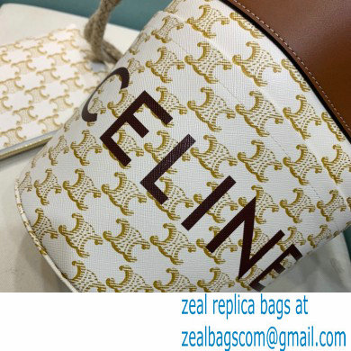 Celine CanvasBUCKET CORDEBucket Bag White 2021