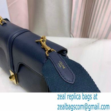 Celine Cowhide TEEN SOFT 16 Messenger Bag in Navy Blue 2021 - Click Image to Close