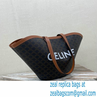 Celine Large Couffin Tote Bag in Triomphe Canvas Celine Print Tan 2021 - Click Image to Close