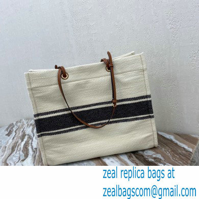 Celine Squared Cabas Tote Bag in Plein soleil Textile and Calfskin Black 2021