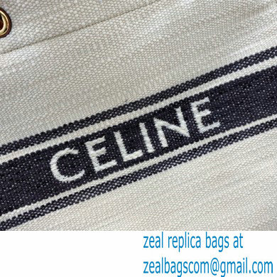 Celine Squared Cabas Tote Bag in Plein soleil Textile and Calfskin Black 2021