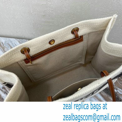 Celine Squared Cabas Tote Bag in Plein soleil Textile and Calfskin Black 2021