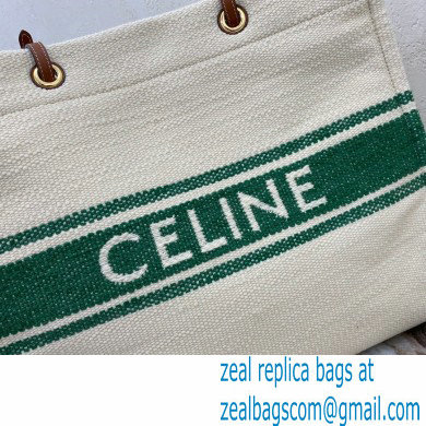 Celine Squared Cabas Tote Bag in Plein soleil Textile and Calfskin Blue 2021