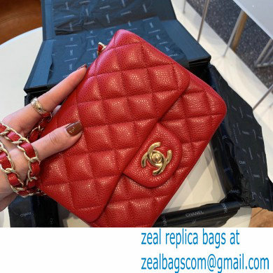 Chanel Calfskin Golden Chain Classic Flap Bag in Red A011153 2021 - Click Image to Close