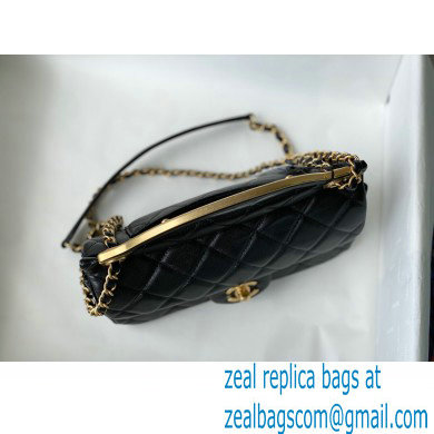 Chanel Smooth Calfskin Chain Handle Bag in BlackAs24383 2021