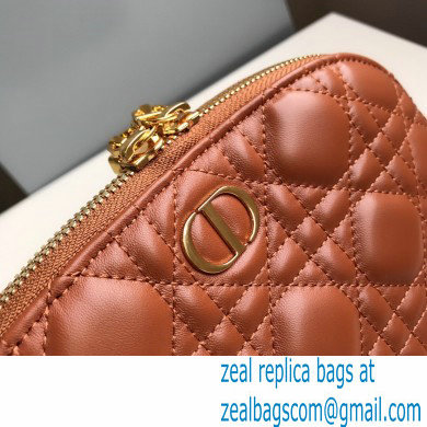 Dior Caro Beauty Pouch Bag in Cannage LambskinCaramel 2021