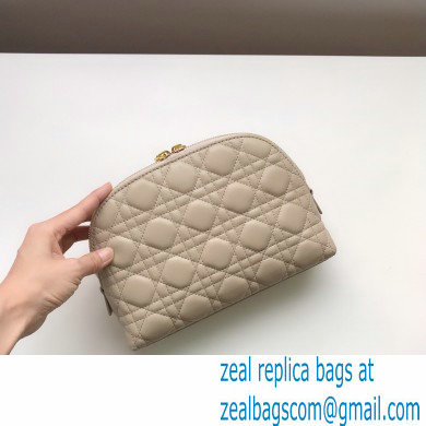 Dior Caro Beauty Pouch Bag in Cannage Lambskin Beige 2021