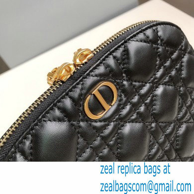 Dior Caro Beauty Pouch Bag in Cannage Lambskin Black 2021