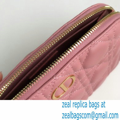 Dior Caro Beauty Pouch Bag in Cannage Lambskin Light Pink 2021