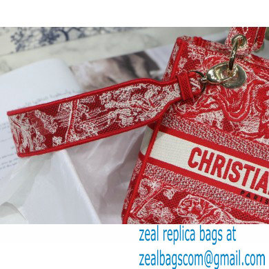 Dior Medium LADY D-LITE Bag in Raspberry Embroidery Reverse Jouy PrintM929 2021