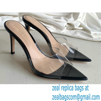 Gianvito Rossi Heel 10cm PVC Elle Mules Transparent Black